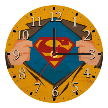Superman hands, Ρολόι τοίχου ξύλινο plywood (20cm)