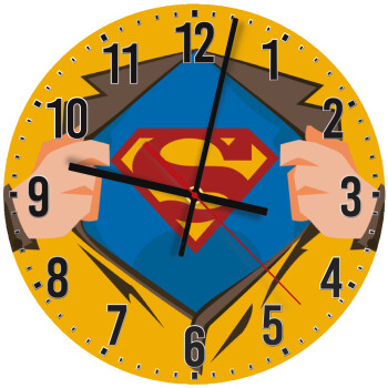 Superman hands, Ρολόι τοίχου ξύλινο (30cm)