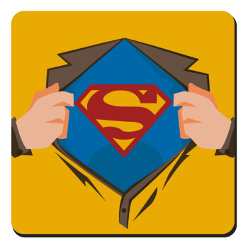 Superman hands, Τετράγωνο μαγνητάκι ξύλινο 9x9cm