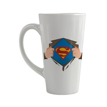 Superman hands, Κούπα κωνική Latte Μεγάλη, κεραμική, 450ml