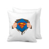 Superman hands, Μαξιλάρι καναπέ 40x40cm περιέχεται το  γέμισμα
