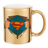 Mug ceramic, gold mirror, 330ml