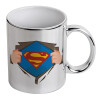 Mug ceramic, silver mirror, 330ml