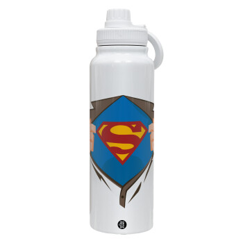 Superman hands, Θερμός 1L Ανοξείδωτο με Βάση Κινητού & Διπλά Τοιχώματα