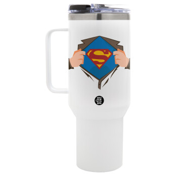 Superman hands, Mega Stainless steel Tumbler with lid, double wall 1,2L