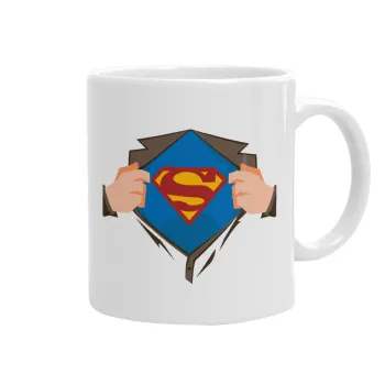 Superman hands, Ceramic coffee mug, 330ml