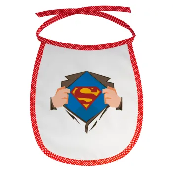 Superman hands, Σαλιάρα μωρού αλέκιαστη με κορδόνι Κόκκινη