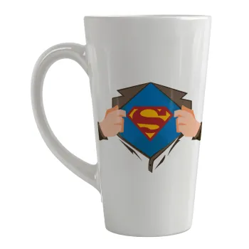 Superman hands, Κούπα κωνική Latte Μεγάλη, κεραμική, 450ml