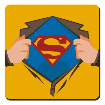 Superman hands, Τετράγωνο μαγνητάκι ξύλινο 9x9cm