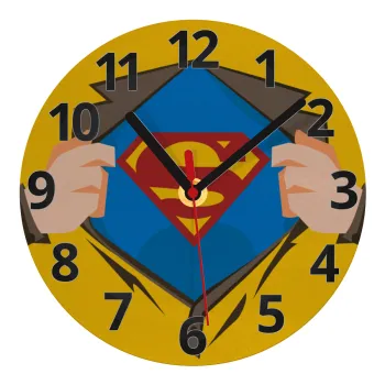 Superman hands, Ρολόι τοίχου γυάλινο (20cm)