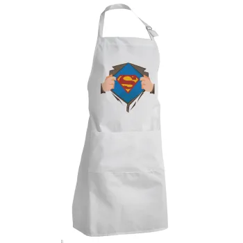 Superman hands, Adult Chef Apron (with sliders and 2 pockets)