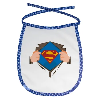 Superman hands, Σαλιάρα μωρού αλέκιαστη με κορδόνι Μπλε