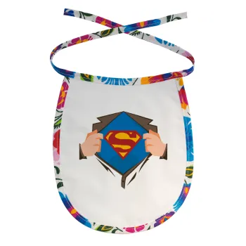 Superman hands, Σαλιάρα μωρού αλέκιαστη με κορδόνι Χρωματιστή