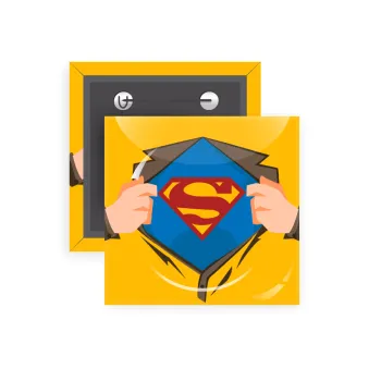 Superman hands, Κονκάρδα παραμάνα τετράγωνη 5x5cm