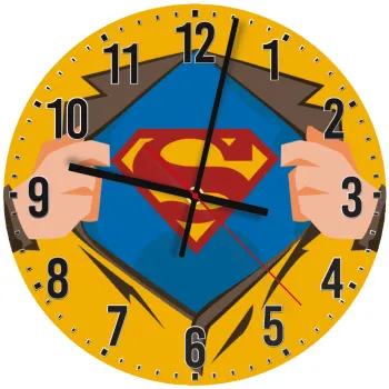 Superman hands, Ρολόι τοίχου ξύλινο (30cm)