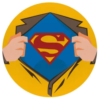 Superman hands, Mousepad Στρογγυλό 20cm