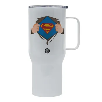 Superman hands, Mega Stainless steel Tumbler with lid, double wall 750L