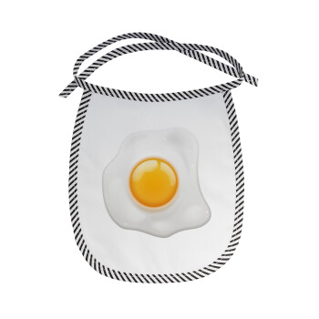 Τηγανητό αυγό, Σαλιάρα μωρού αλέκιαστη με κορδόνι Μαύρη