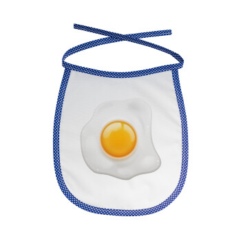 Τηγανητό αυγό, Σαλιάρα μωρού αλέκιαστη με κορδόνι Μπλε