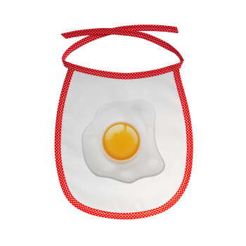 Τηγανητό αυγό, Σαλιάρα μωρού αλέκιαστη με κορδόνι Κόκκινη