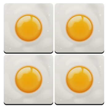 Τηγανητό αυγό, ΣΕΤ 4 Σουβέρ ξύλινα τετράγωνα (9cm)