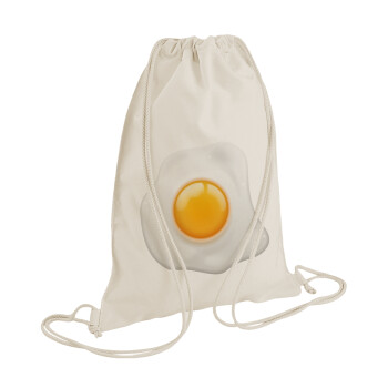 Τηγανητό αυγό, Τσάντα πλάτης πουγκί GYMBAG natural (28x40cm)