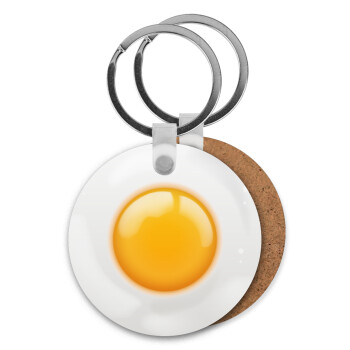 Τηγανητό αυγό, Μπρελόκ Ξύλινο στρογγυλό MDF Φ5cm