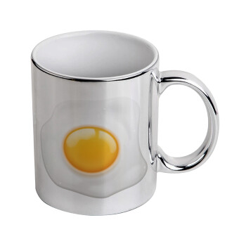 Τηγανητό αυγό, Κούπα κεραμική, ασημένια καθρέπτης, 330ml