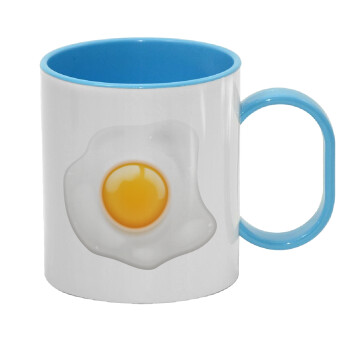 Τηγανητό αυγό, Κούπα (πλαστική) (BPA-FREE) Polymer Μπλε για παιδιά, 330ml
