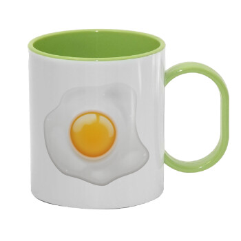 Τηγανητό αυγό, Κούπα (πλαστική) (BPA-FREE) Polymer Πράσινη για παιδιά, 330ml