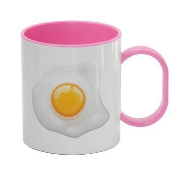 Τηγανητό αυγό, Κούπα (πλαστική) (BPA-FREE) Polymer Ροζ για παιδιά, 330ml