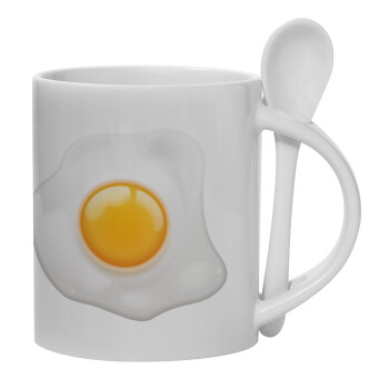 Τηγανητό αυγό, Κούπα, κεραμική με κουταλάκι, 330ml (1 τεμάχιο)
