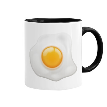 Fry egg, Mug colored black, ceramic, 330ml