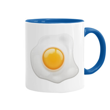 Fry egg, Mug colored blue, ceramic, 330ml