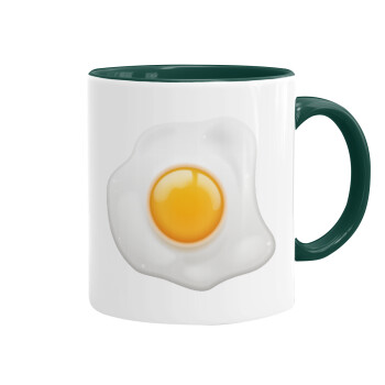 Fry egg, Mug colored green, ceramic, 330ml