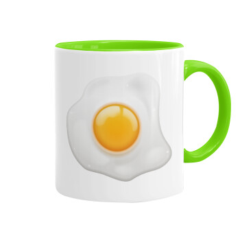 Fry egg, Mug colored light green, ceramic, 330ml