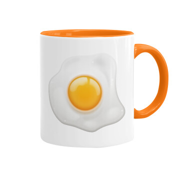 Τηγανητό αυγό, Κούπα χρωματιστή πορτοκαλί, κεραμική, 330ml