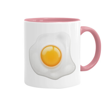 Τηγανητό αυγό, Κούπα χρωματιστή ροζ, κεραμική, 330ml