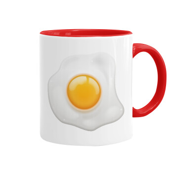 Τηγανητό αυγό, Κούπα χρωματιστή κόκκινη, κεραμική, 330ml