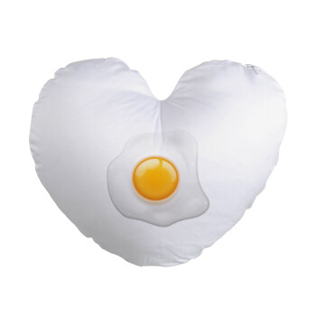 Τηγανητό αυγό, Μαξιλάρι καναπέ καρδιά 40x40cm περιέχεται το  γέμισμα