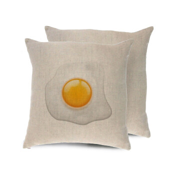 Τηγανητό αυγό, Μαξιλάρι καναπέ ΛΙΝΟ 40x40cm περιέχεται το  γέμισμα