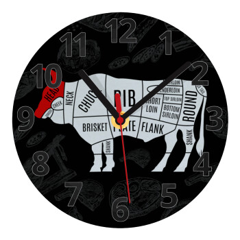 Diagrams for butcher shop, Ρολόι τοίχου γυάλινο (20cm)