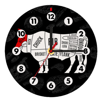 Diagrams for butcher shop, Wooden wall clock (20cm)