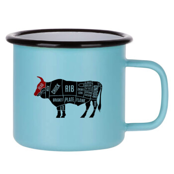 Diagrams for butcher shop, Κούπα Μεταλλική εμαγιέ ΜΑΤ σιέλ 360ml