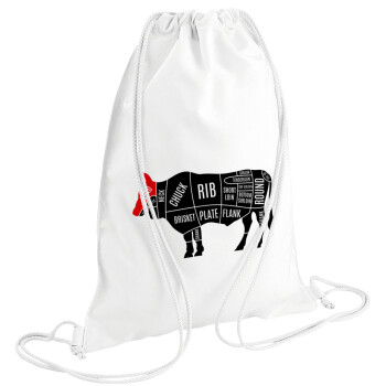 Diagrams for butcher shop, Backpack pouch GYMBAG white (28x40cm)