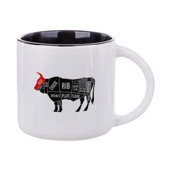 Diagrams for butcher shop, Κούπα κεραμική 400ml Λευκή/Μαύρη