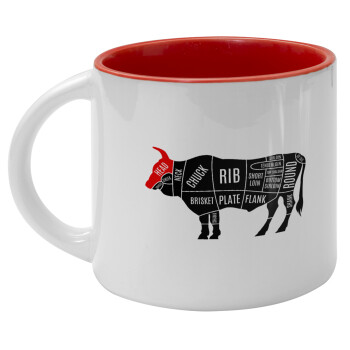 Diagrams for butcher shop, Κούπα κεραμική 400ml Λευκή/Κόκκινη