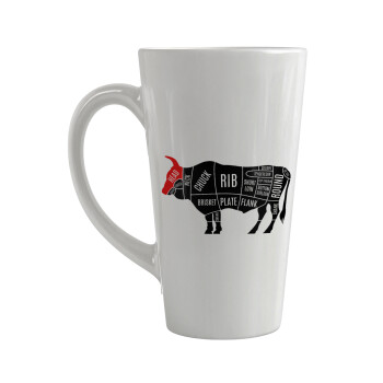 Diagrams for butcher shop, Κούπα κωνική Latte Μεγάλη, κεραμική, 450ml