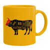 Ceramic coffee mug yellow, 330ml