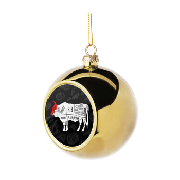Diagrams for butcher shop, Golden Christmas tree ball ornament 8cm